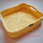 Квадратная корзинка крючком из трикотажной пряжи / DIY Crocher basket