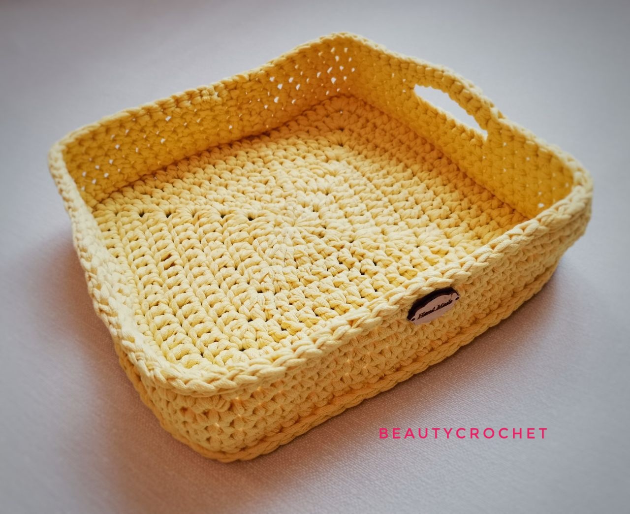 Квадратная корзинка крючком из трикотажной пряжи / DIY Crocher basket